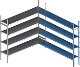 Стеллаж модульный угловой дополнительный POLAIR LOAD.ME INOX 18AL.4IN30.18C