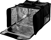 Термосумка Luxstahl 10613 (420х420х500 мм, на 9-10 пицц, фольгированная с вентиляцией, черная)