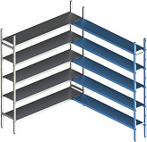 Стеллаж модульный угловой дополнительный POLAIR LOAD.ME INOX 16AL.5IN50.10C