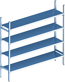 Стеллаж модульный базовый POLAIR LOAD.ME INOX 16AL.4IN30.14B